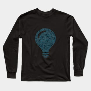 Light Bulb Idea Silhouette Shape Text Word Cloud Long Sleeve T-Shirt